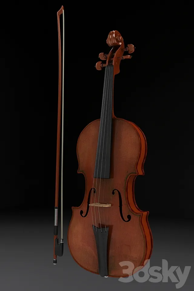 Violin and bow 3ds Max