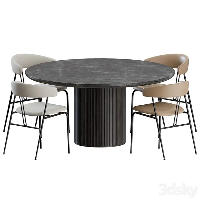 Violin Dinning Set 02 by Gubi 3dsMax Model