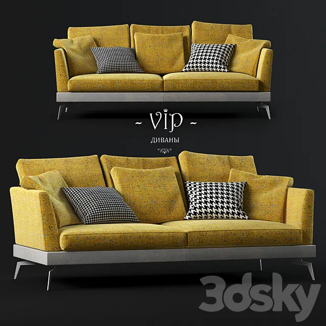 Vip sofas – Skyline modern composite two-seater sofa 3DSMax File