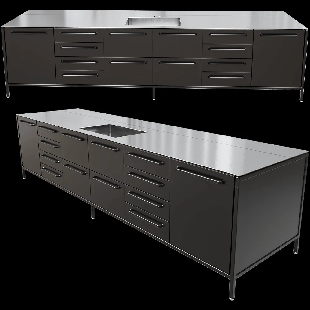 Vipp – Kitchen Vipp V1 Island w. seat module 3ds Max