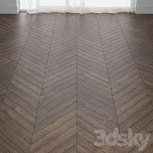 Virginia Walnut Parquet Floor in 3 types 3ds Max