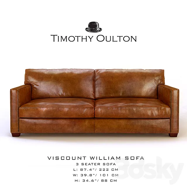 Viscount William Sofa. Sofa 3-seater 3DSMax File