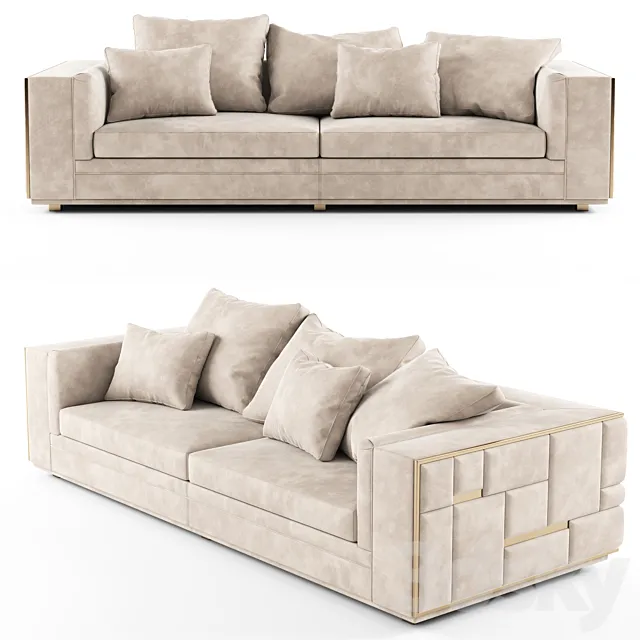 Visionnaire BABYLON Sectional leather sofa_01 3DSMax File