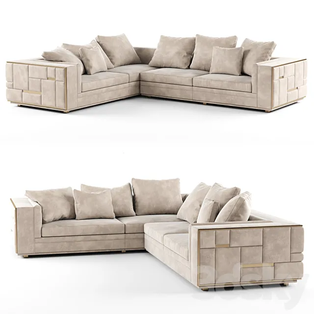 Visionnaire BABYLON Sectional leather sofa_02 3ds Max