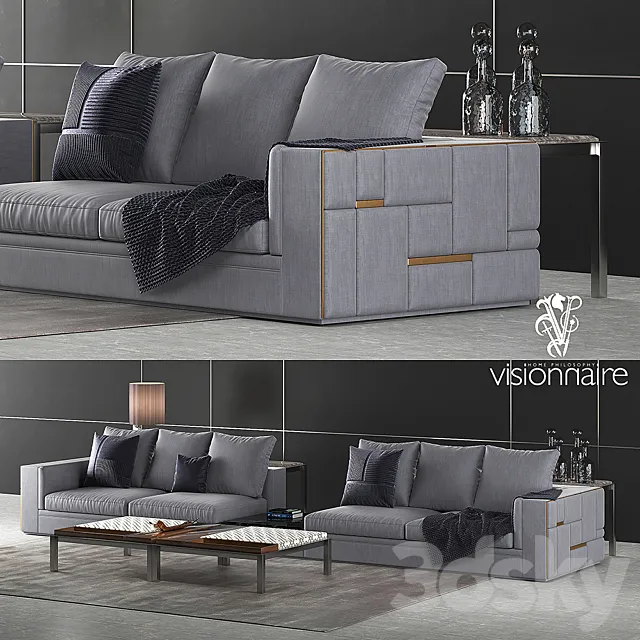 Visionnaire Babylon sofa set 2 3DS Max Model