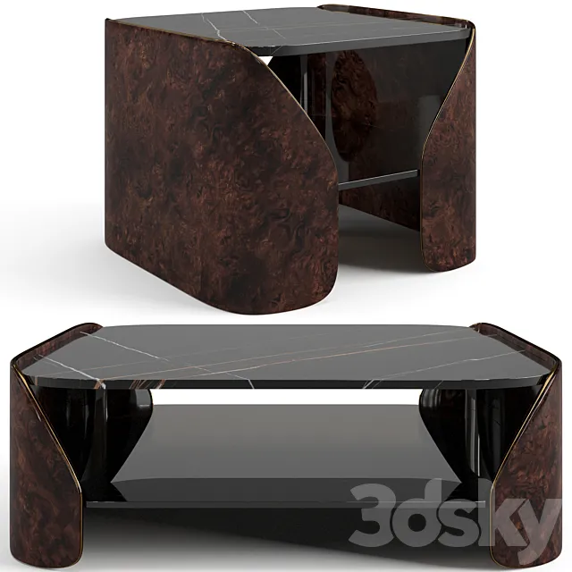 Visionnaire Fitzgerald coffee tables set 3ds Max