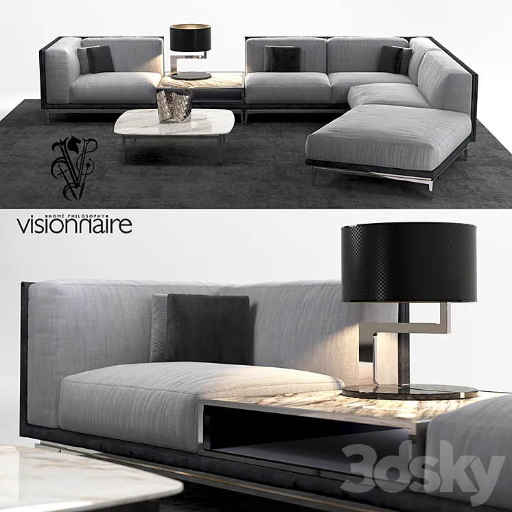 Visionnaire Legend L sofa set 3DS Max
