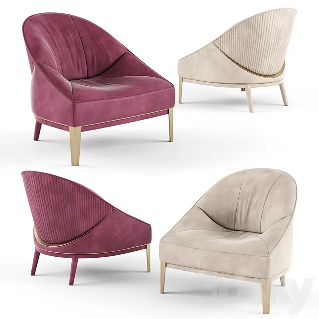 Visionnaire RosemaryUpholstered fabric armchair 3DS Max Model