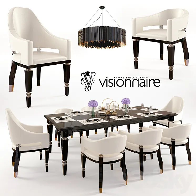 Visionnaire Table & Chair Set 3DS Max