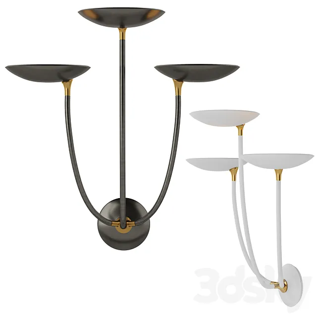 Visual Comfort & Co Wall Lamp Keira Collection Keira Large Triple Sconce. 3ds Max