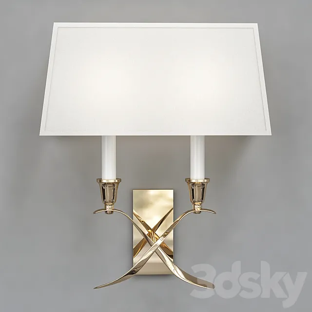 Visual Comfort Cross Bouillotte Small Polished-Nickel Sconce 3DSMax File