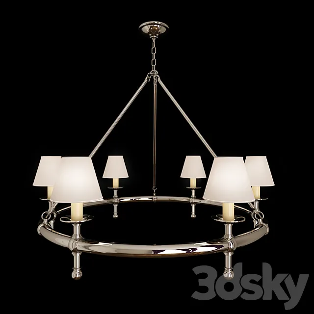 Visual Comfort EF Chapman Classic 6 Light Chandelier in Polished Nickel SL5812PN-NP 3DS Max Model