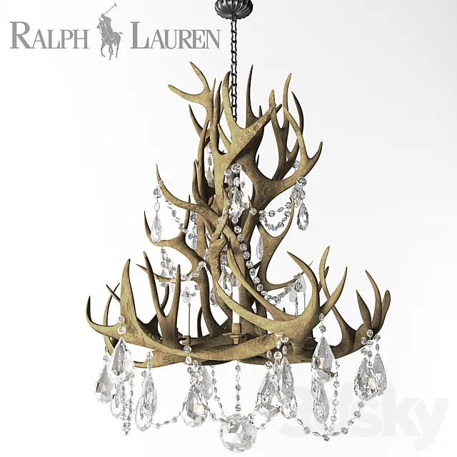 Visual Comfort Ralph Lauren Straton Single Tier Chandelier 3DS Max Model