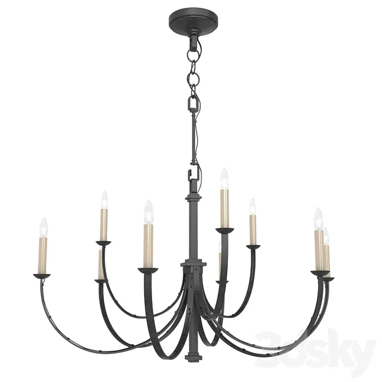 Visual Comfort Reims Aged Iron Chandelier 3DS Max Model