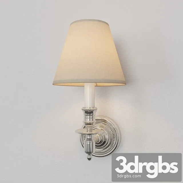 Visual Comfort Studio Single French Sconce In Polished Nickel With Tissue Shade S2110pn T 3dsmax Download