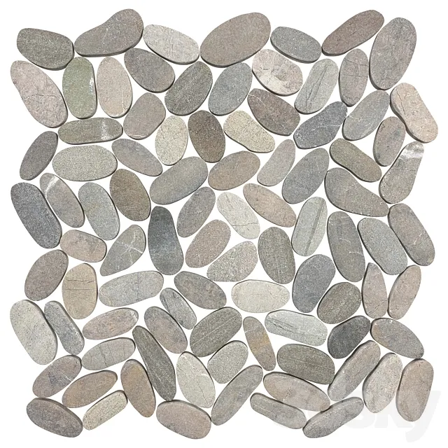 VITALITY MICA – zen rocks flat pebbles mosaic 3ds Max