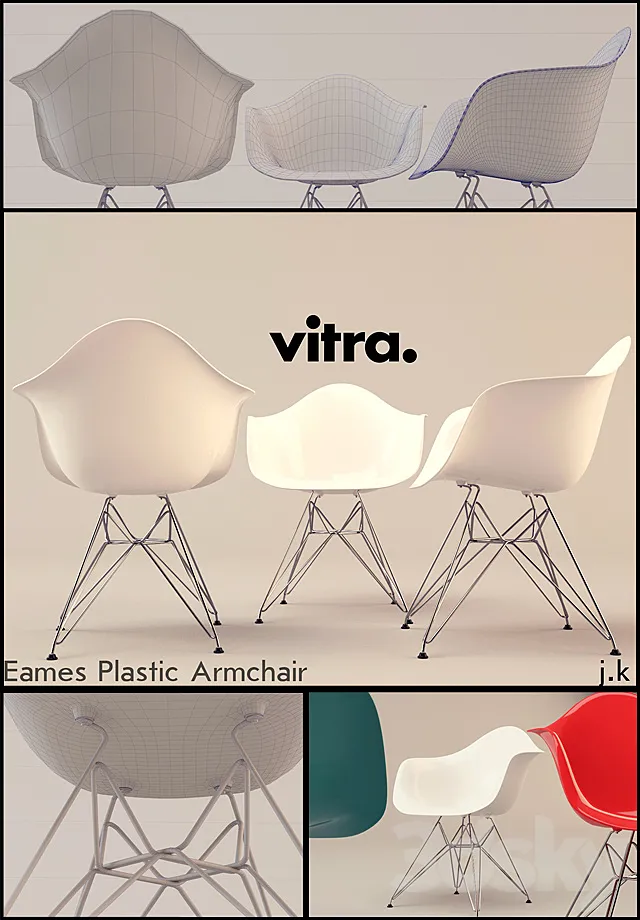 Vitra _ Eames Plastic Armchair DAR 3DSMax File