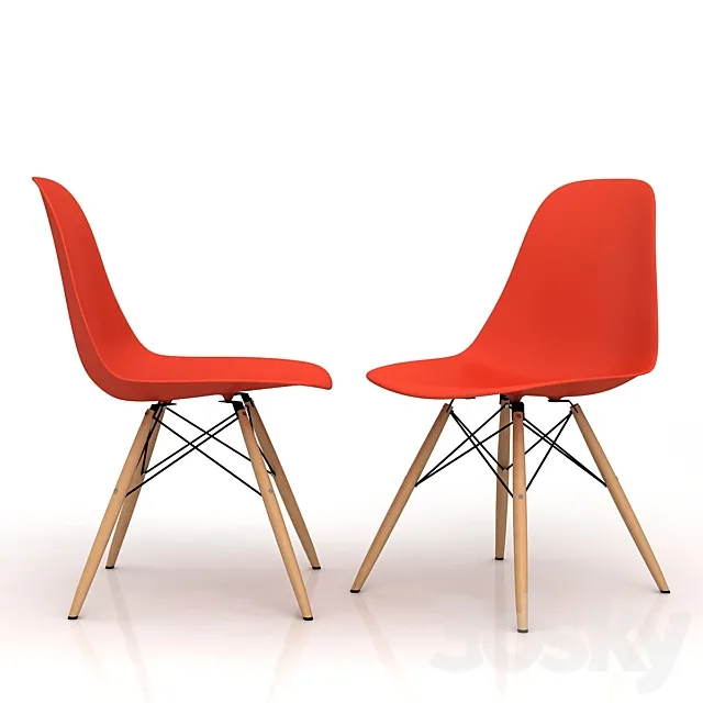 Vitra Eames Plastic Side Chair DSW 3DS Max Model