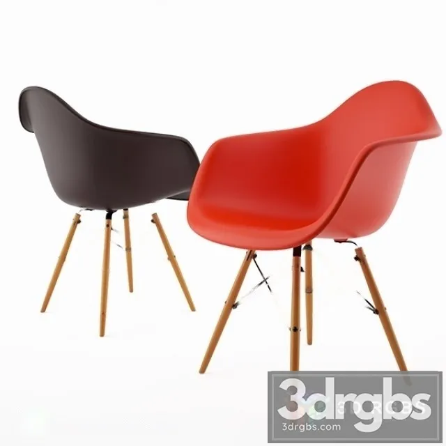 Vitra Eames Red Black Chair 3dsmax Download