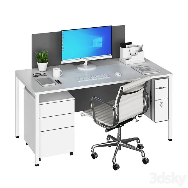 Vitra Office White Kit 3dsMax Model