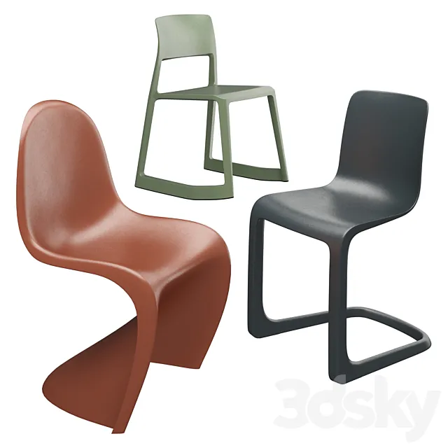 Vitra Plastic Chairs 3ds Max