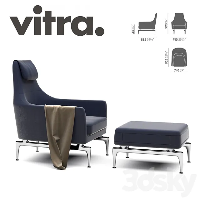 Vitra Suita Fauteuil & Ottoman 3DSMax File