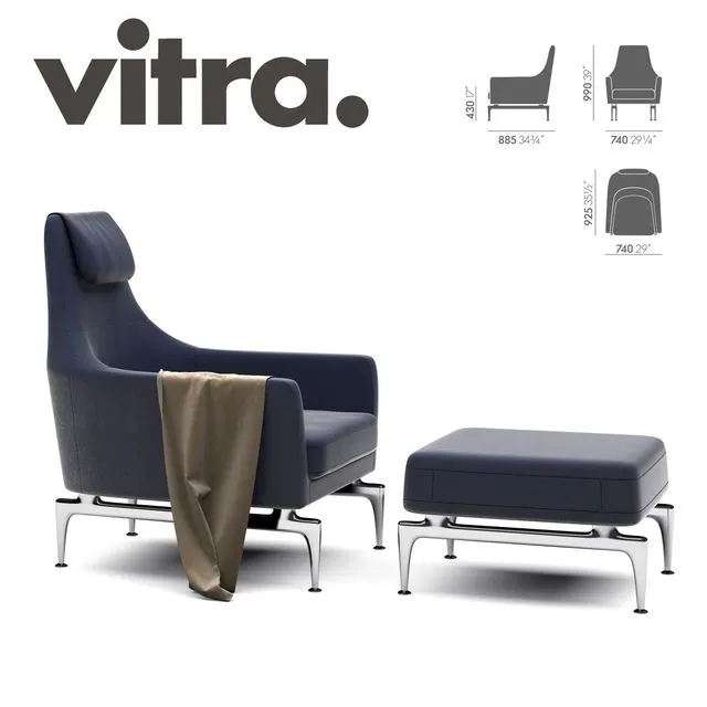 Vitra Suita Fauteuil & Ottoman 3dsMax Model