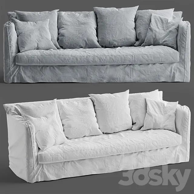 Vittoria Slip Cover 3 Seat Sofa 3ds Max