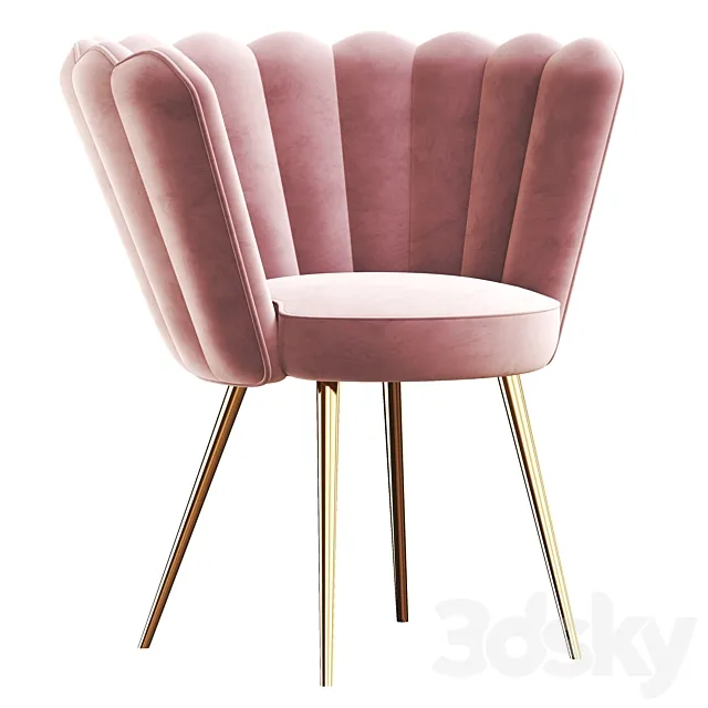 Vivian Velvet Cocktail Chair Rose 3ds Max