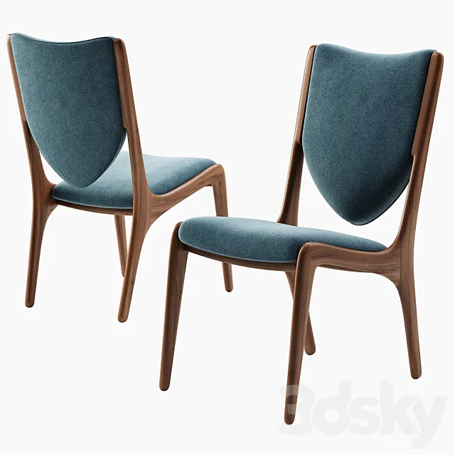 Vladimir Kagan Shield Back Dining Chair 3ds Max