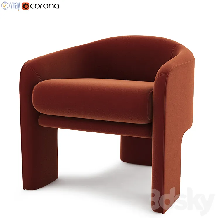 Vladimir Kagan Weiman Lounge Chair 3DS Max