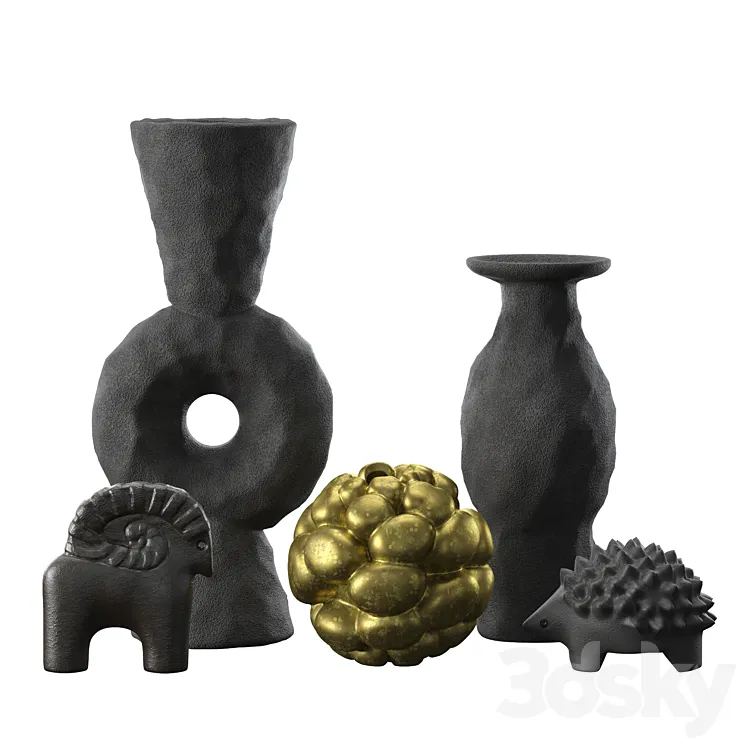 Volcanic Vases and Decorative Objects set 3DS Max