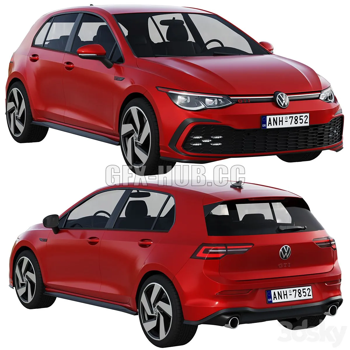 Volkswagen Golf GTI 5-door 2020 3dsMax Model