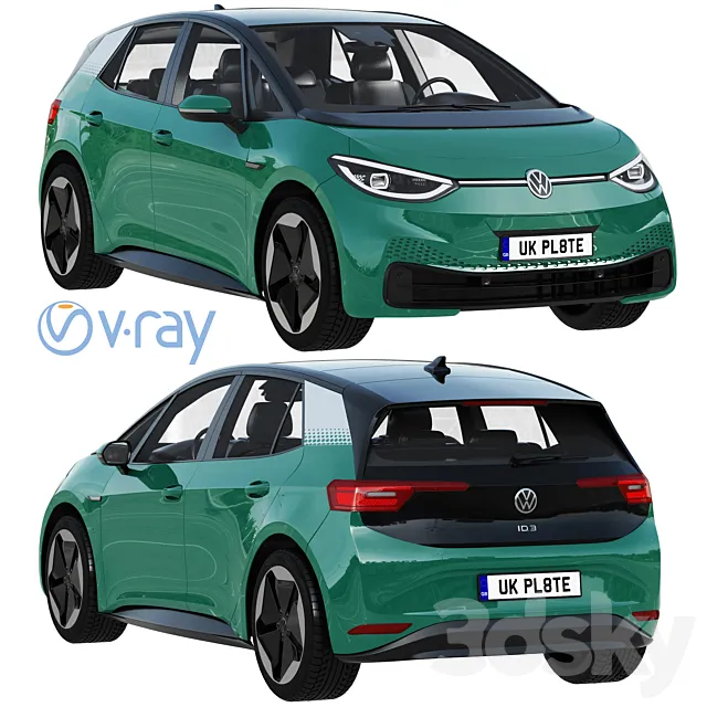 Volkswagen ID3 2021 3DS Max Model