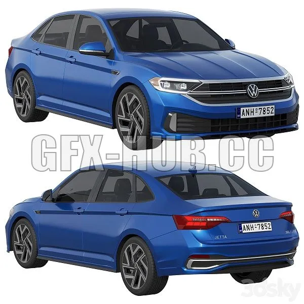 Volkswagen Jetta 2022 3dsMax Model