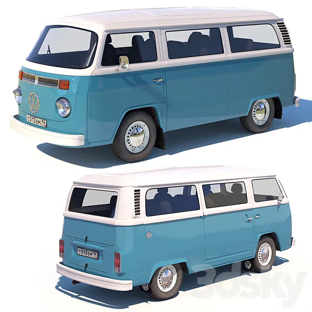 Volkswagen T2 3ds Max