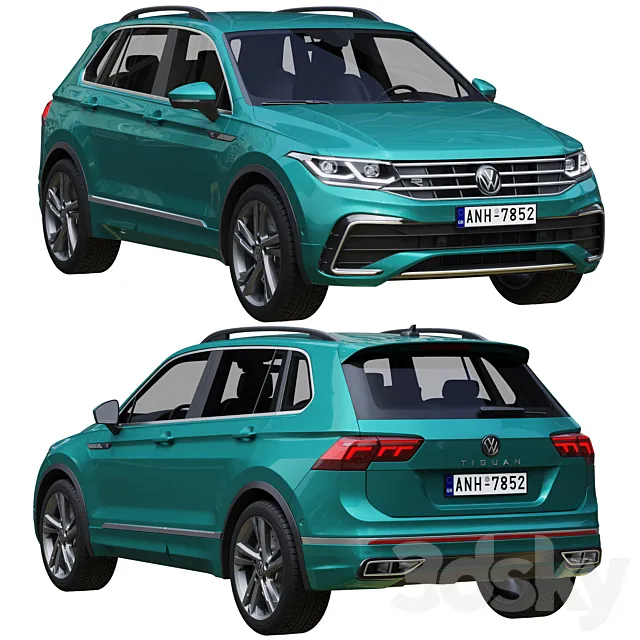 Volkswagen Tiguan 2021 3DS Max Model