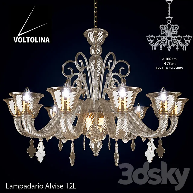 Voltolina Lampadario Alvise 12L 3ds Max