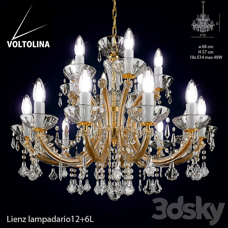 Voltolina Lampadario Lienz 12 + 6L 3DS Max
