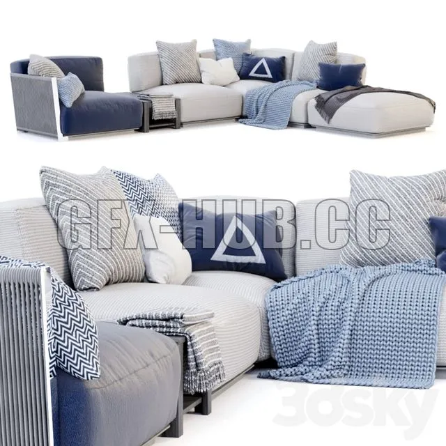 Vulcano Flexform Outdoor Sofa 5 3dsMax Model