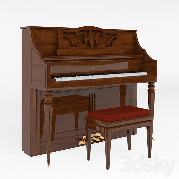 W.Hoffmann piano and piano stool Discacciatisrl 3DS Max