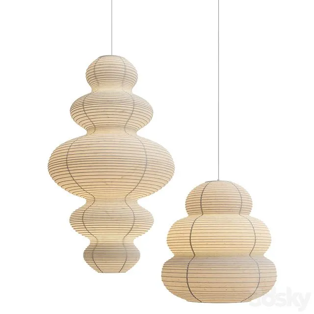 Wabi-sabi paper ceiling lights 3dsMax Model
