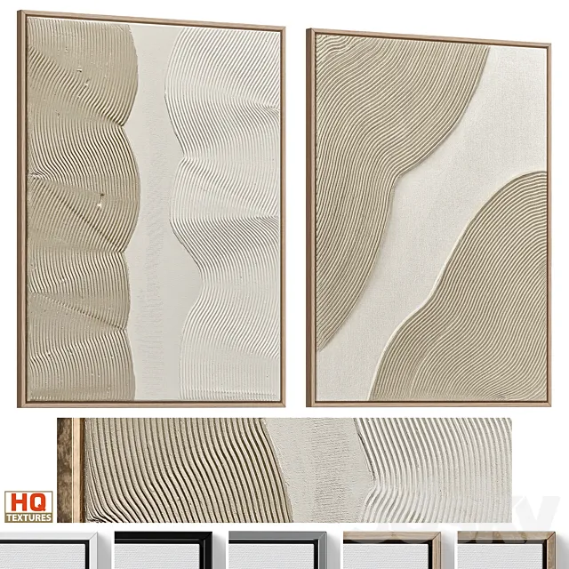 Wabi-Sabi Relief Plaster Wall Art C-917 3ds Max