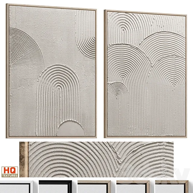 Wabi-Sabi Relief Plaster Wall Art C-975 3ds Max