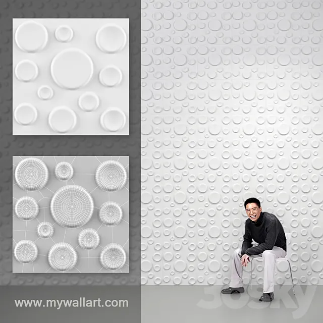 Wall 3d panels “Craters” 3DS Max Model