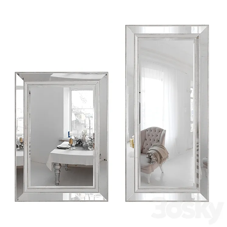 Wall and floor mirror Marlena Antiqued Glass Frame Mirror by Pottery Barn 3DS Max