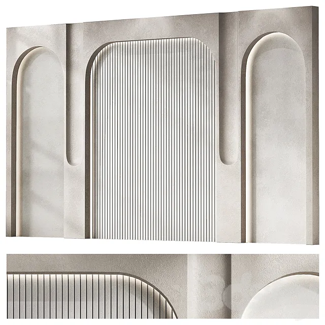 Wall arched decorative panels 3ds Max