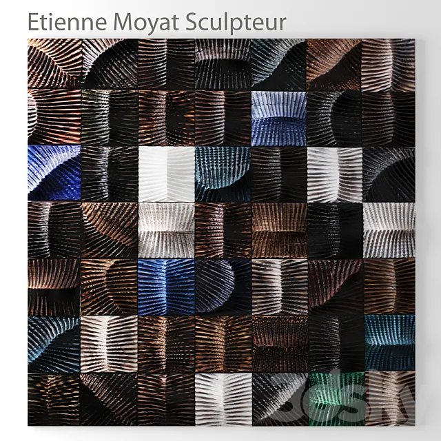 Wall art Etienne Moyat Sculpteur. wall decor. wooden decor. panel. picture. abstraction. wooden 3DSMax File