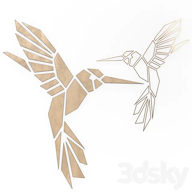 Wall Art Geometric Hummingbird 3ds Max