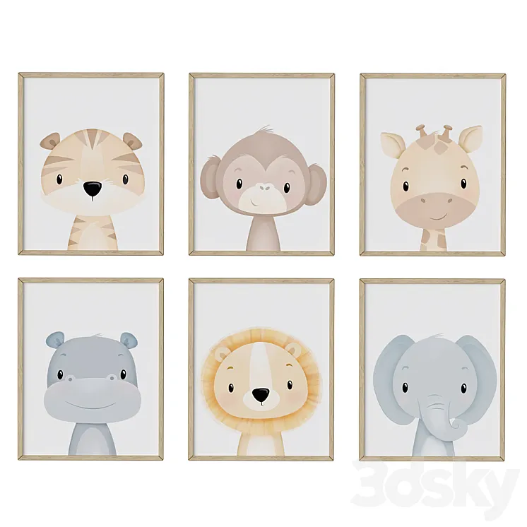 wall art Set of nursery 03 3DS Max